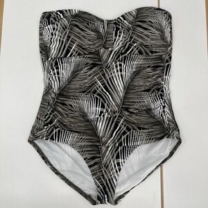 Tommy Bahama One Piece Swimsuit Womens 16 Floral Strapless Padded Beach Summer‎